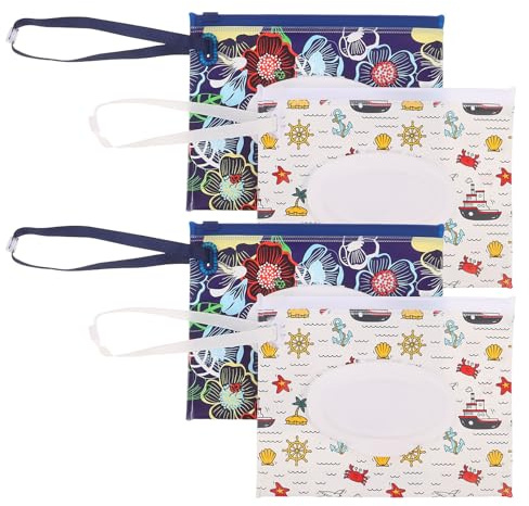 YARNOW 4 Stück-pack Feuchttuchhalter für Windeln aus Eva Einzelne Blattentnahme Tragbare Babyfeuchttuchbox für Unterwegs bei Windelwechseln