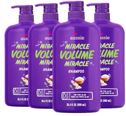 Aussie Miracle Volume Shampoo, Paraben-Free, Volumizing, 30.4 oz, 4-pack