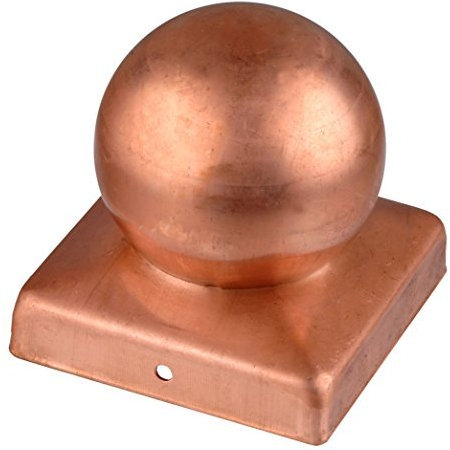 Connex Pfostenkappe - Mit Kugel - 70 x 70 mm - Witterungsschutz für Pfosten & Zäune - verkupfert / Zaun-Abdeckung / Pfahlkappe / Zaunabdeckung / Zaunkappe / Säulenkappe / HV4298