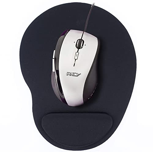 Alfombrilla para Ratón Negra Ergonómica, PC Ordenador Computador, Reposamuñecas para Descanso de la Muñeca