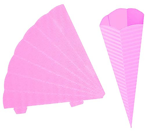 alles-meine.de GmbH Schultüte - Rohling Wellpappe - rosa - 33-100 cm - Größe wählbar - mit/ohne Kunststoff Spitze - Zuckertüte zum selber Basteln - 6 eckig - Bemalen und Bekl..