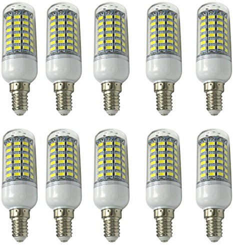Aoxdi 10 Stück E14 LED Leuchtmittel 10W Kaltweiß, LED Lampen Licht | 69 SMD 5730 LED Mais Glühlampe, 780-800 Lumen, AC220-240V