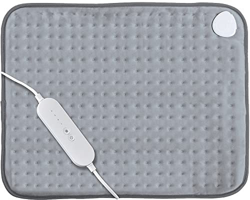 Homefront Heat Pad 110W - Electric Extra Large Luxurious Soft with Auto Shut Off - Therapeutic, Soothing Pain Relief Therapy for Back, Neck, Arthritis & Tension - Washable (50 x 40cm, XL Grey)