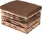 LAUBLUST Sitzhocker mit Stauraum - ca. 50x40x30cm, Braun - Polster Braun | Hocker aus Holz - Sitzbank für Drinnen & Draußen | Aufbewahrungshocker mit Deckel | Sitzpouf & Fußhocker