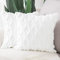 Madizz 2er Set Sanft Plüsch Kurze Wolle Samt Dekorativ Zierkissenbezüge Luxus Stil Kissenbezug für Sofa für Schlafzimmer Weiß 65x65 cm Quadrat