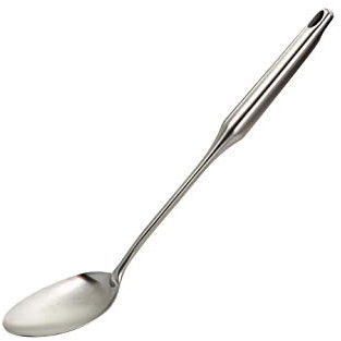 Millvado Stainless Steel Big Cooking Spoon, Kitchen Utensils and Gadgets, 15 Inch Large Spoon For for Cooking, Basting, Serving, Dishwasher Safe Metal Utensil, Durable, Solid Construction