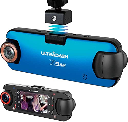 UltraDash Z3+ Commercial Edition Dashcam mit Dual-Linse für Mitfahrgelegenheiten, Taxi, LKW, Krankenwagen, Polizei, Profi-Fahrer, Infrarot-Objektiv, Vision