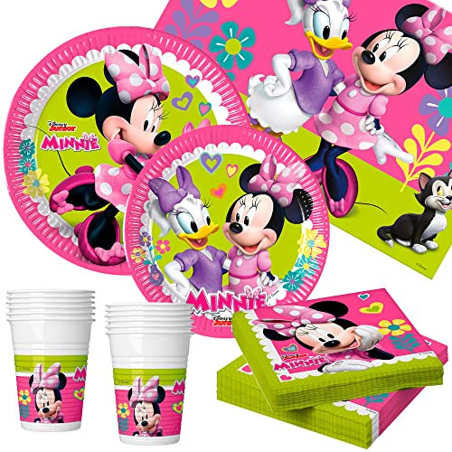 Procos-S8902834 Minnie Mouse Set Artículos de Fiesta, Color rosa, 89 piezas (ColorBaby 71989)