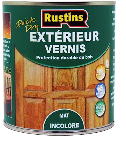 Rustin's Holzlack für den Außenbereich, matt, UV-Schutz, schnelltrocknend, farblos 1 L - 15 m²