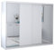 Fabryka Mebli Idźczak Kleiderschrank mit Spiegel, Wohnzimmerschrank - Weißer Schwebetürenschrank, Schlafzimmerschrank - ‎61 x 233 x 218 cm - Schrank für Schlafzimmer, Wohnzimmer, Garderobe