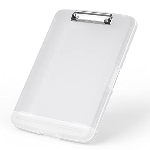 Rimilak Kunststoff-Klemmbrett mit Aufbewahrung, 21,6 x 28,9 cm, hohe Kapazität, Folio-Etui mit Stifthalter, Größe 36,7 x 24,9 x 3,1 cm, Ordner mit seitlicher Öffnung für Klassenzimmer, Lehrer, glattes