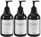 GOYISEE Shampoo and Conditioner Dispenser for Shower Wall 3 Chamber,Refillable Shampoo and Conditioner Bottles with Waterproof Labels,Soap Dispenser with Pumps (3 Bottles-Black)