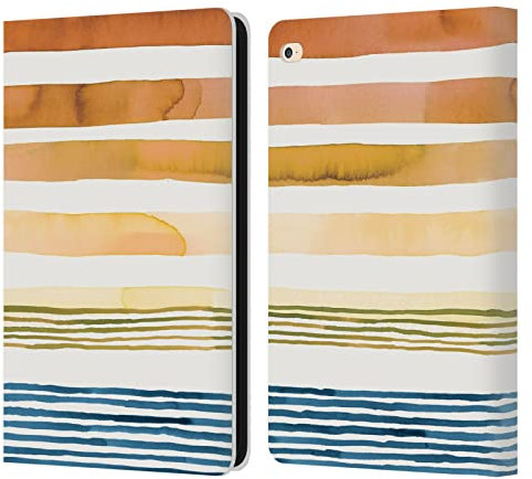 Head Case Designs Licenciado Oficialmente Ninola Stripes Sunset Verano Patrones de Acuarela Carcasa de Cuero Tipo Libro Compatible con Apple iPad Air 2 (2014)