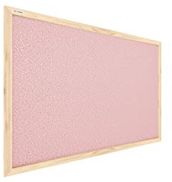 ALLBoards Pastellrosa Pinnwand mit Holzrahmen 90x60cm Pastellrosa Korktafel Korkwand Pinnwand Kork