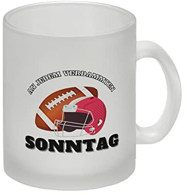 speecheese Glas Tasse American Football Spruch An jedem verdammten Sonntag