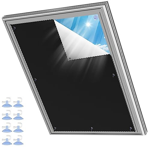 Dachfenster Rollo Verdunklung Thermo Sonnenschutz Silberbeschichtung Verdunkelungsrollo, Verdunkelungsvorhang Ohne Bohren FüR BüRo/Arbeitszimmer(ROTO Kompatibel, 11/14 – 92 x 118cm)