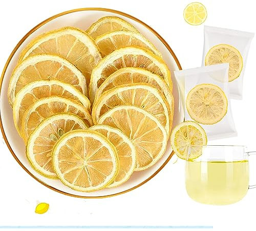 Candied Lemon slices5.3zo/150g(About 45 Pieces),Cocktail garnishes for Drinks,Dried Lime Slices,Dehydrated Orange Slices,Freeze Dried Lemon,Each Piece is Individually Packaged