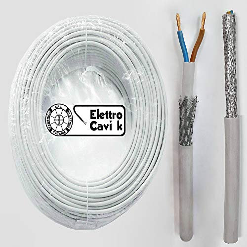 CAVO ARMATO FR2OFR 2x4 mm² ANTIFIAMMA ANTIRODITORE BIPOLARE 2 POLI PER USO INTERNO ED ESTERNO 50 METRI - MARCA ELETTRO CAVI K