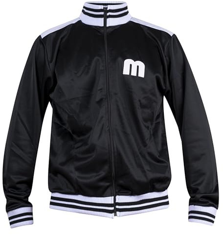 JL Sport Marley Tribute Jamaica Reggae Trainingsjacke schwarz mit Reißverschluss und gerippten Bündchen am Bund XL