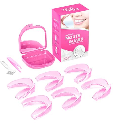 Mktoohzz Lot de 6 protège-dents moldables avec miroir – Pour Bruxisme, Serrage de dents, Sport et Blanchiment dentaire, Édition Féminine Élégante