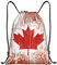 BNVSADC Rucksack mit Kanada-Flagge, bedruckt, mit Kordelzug, für Damen und Herren, Sport, Fitnessstudio, Strand, Einkaufen, Reisen, Sport, Yoga, Rucksack, Schwarz , S