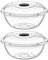 Best House | Clear Round Basin Bowl with Lids | 5 Litres | 2 Pcs | Transparent | Salad Bowls | Plastic Food Storage Container With Lids (Pack of 2)