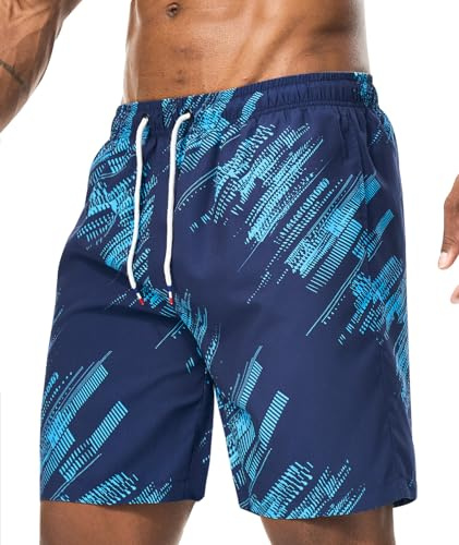 Danfiki Costumi Pantaloncini da Bagno Uomo Mare Surf Piscina Stampa Hawaiana Estiva Asciugatura Rapida con Fodera in Rete Beach Trunks