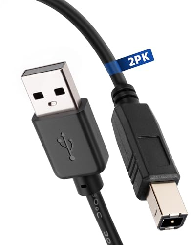 Mygatti Câble imprimante 1.5 m/2 pièces,câble de scanner USB 2.0 de type A vers type B,compatible avec Printer HP,Canon,Epson,Lexmark,Brother,Hero