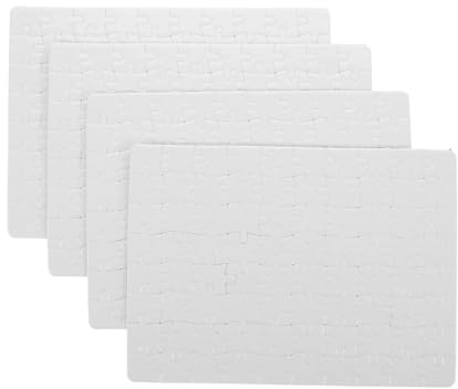Supvox 4blätter Weiße Leere Puzzleteile Für Sublimations DIY Wärmeübertragungsmalerei Puzzle Spielzeug Leeres Papierpuzzle Unfertige DIY Puzzleteile