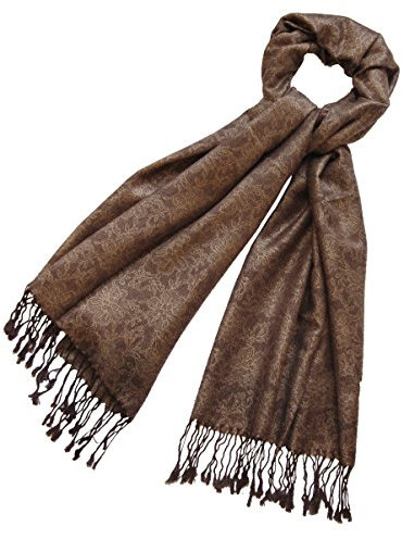 Nella-Mode Edler & Eleganter Schal, Stola; - Florales Muster; - Farbe: Braun