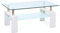 Inter Link - Table basse - Verre - Table de salon - Table basse - Table rectangulaire en verre pour le salon - Verre de sécurité - LxPxH : 100x60x45 cm - Blanc - Alva