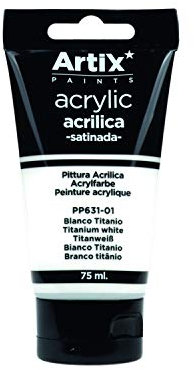 MP Artix Pintura Acrílica Satinada, Blanco (Titanium White), 75 ml
