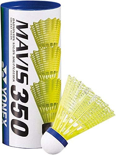 YONEX Mavis 350 3er Dose Badminton Bälle Nylonshuttles Blau Mittel M-350BP (Blau (Mittel Gelb))