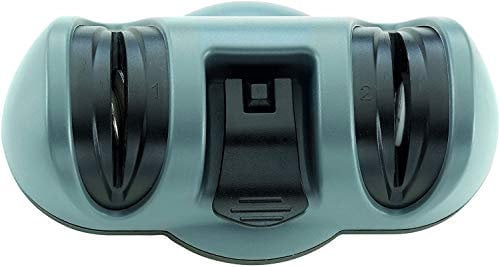 TAYLORS EYE WITNESS ABS/TPE/Diamond Wheel/Ceramic Wheel Two Stage Suction Grip Knife Sharpener, Pack of 1, Black