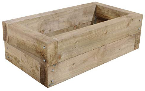 Forest Garden 1.3m Pressure Treated Wooden Sleeper Raised Bed