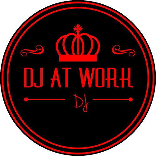 1 x Aufkleber DJ at Work Emblem Logo Sticker Autoaufkleber Tuning Music Fun Gag