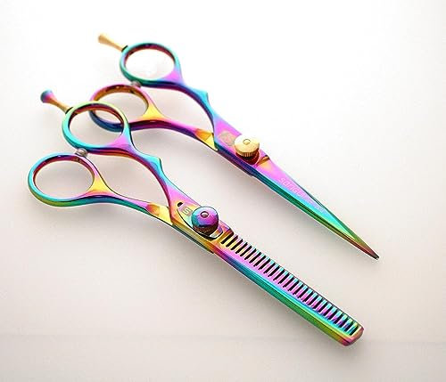 Profi Friseurschere und Effilierschere, für Linkshänder, 14 cm, inkl. Etui