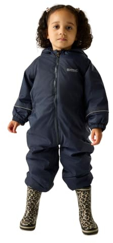 Regatta Kinder Splosh III Waterproof And Breathable Insulated Lightweight All-In-One Anzug, Navy, Size 60-72