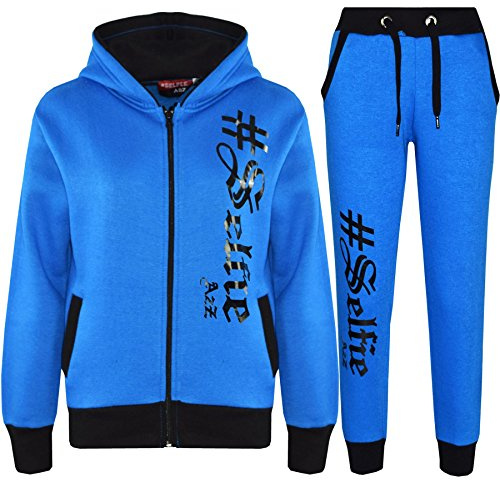 A2Z 4 Kids #Selfie Tracksuit Hoodie with Jogger Sweatpants Sports Casual - T.S Selfie 002 Royal 13