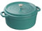 Staub Cocotte redondo de hierro fundido de 5.5 cuartos de galón, turquesa, fabricado en Francia