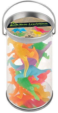 Moses Neon-Leuchtdinos | 10 Mini-Dinos im Set | Leuchten im Dunkeln | Spielfiguren für Kinder