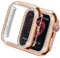 Yolovie Compatible pour Apple Watch Case Coque Boîtiers 44mm (pour Série 6 SE 4) Housse de Protection iWatch avec Cristaux Bling Cadre de Pare-Chocs en Strass, Double Diamonts - Rose Gold