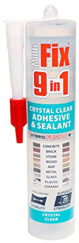 TIMCO 247336 9 en 1 Crystal Clear-290ml Adhesivo y sellador, transparente