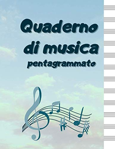Quaderno musicale pentagramma: Quaderno pentagrammato con 12 righe e 100 pagine