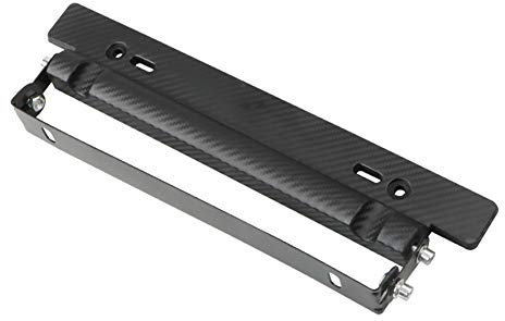 ihreesy Auto Kennzeichenhalterung,Einstellbare Kennzeichenhalter Universal Kfz Kennzeichenrahmen Carbon Faser Muster Nummernschildhalter
