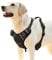 HEELE Hundegeschirr, Zugentlastung, reflektierend, mit gepolstertem Griff, Kontrolle, 2 Metallringe, Geschirr für kleine mittelgroße und große Hunde, Schwarz, XL