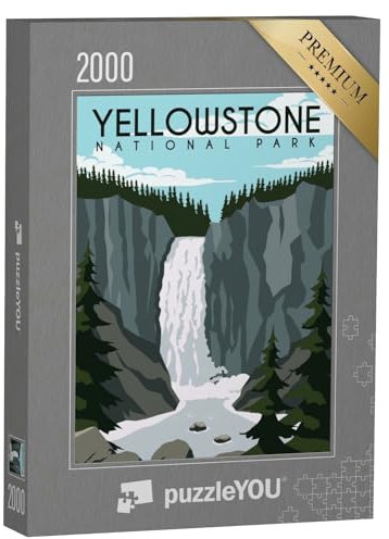 puzzleYOU: Puzzle 2000 Teile „Vektor-Illustration: Yellowstone National Park“ – aus der Puzzle-Kollektion Yellowstone