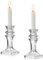 Sziqiqi Kristall Kegel kerzenhalter 2er Set, Klarglas Kerzenständer Quadratfuß Tischdekoration für Hochzeitsgeschenke Weihnachtsdekoration, Transparent