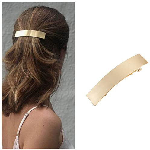 Cimenexe - Pinza para el pelo con barra geométrica bohemia, pasador de metal rectangular para el pelo, clip para la cabeza grueso dorado, accesorios decorativos para el cabello, joyería para mujeres