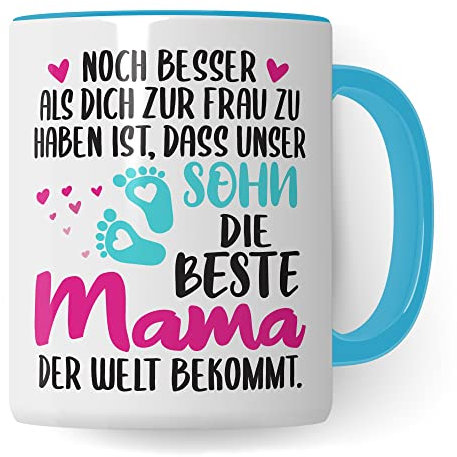 Schwangerschaft Tasse Noch besser als dich zur Frau zu haben ist dass unser Sohn die beste Mama der Welt bekommt Geschenk Schwangere Geschenkidee werdende Mutter Freundin